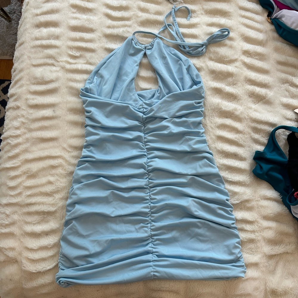 Light Blue Halter Dress - Picture 2 of 3
